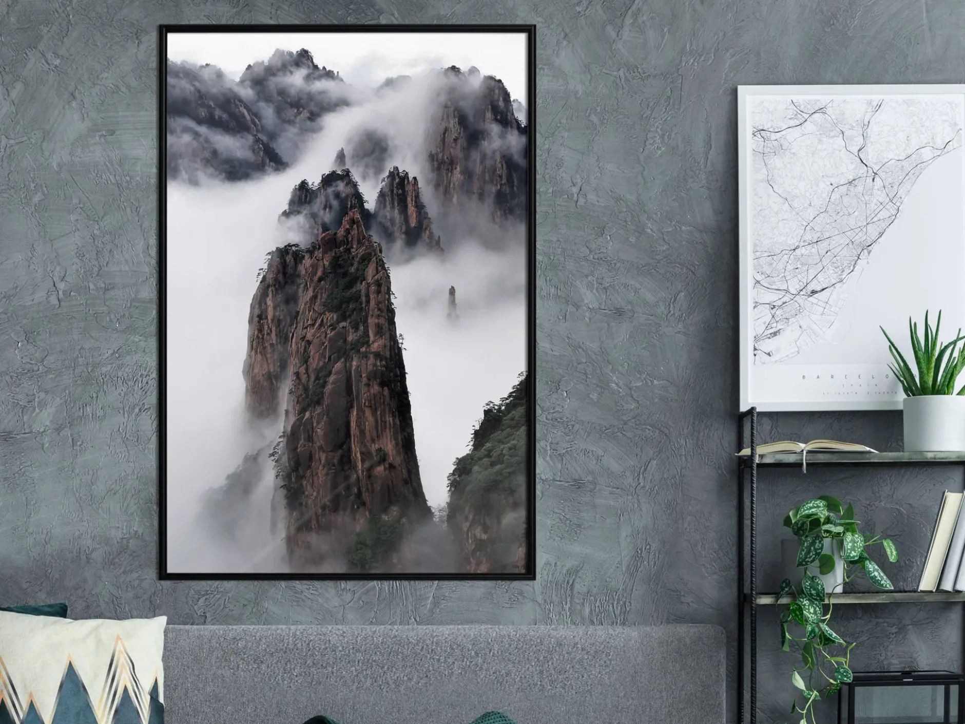 Poster 'Clouds Pierced by Mountain Peaks'