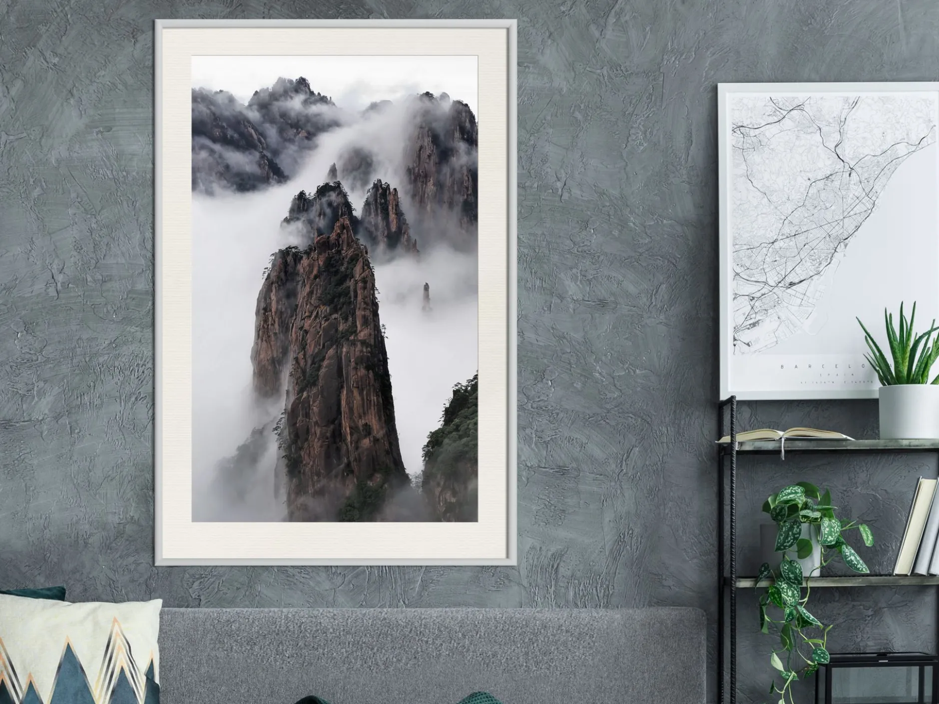 Poster 'Clouds Pierced by Mountain Peaks'