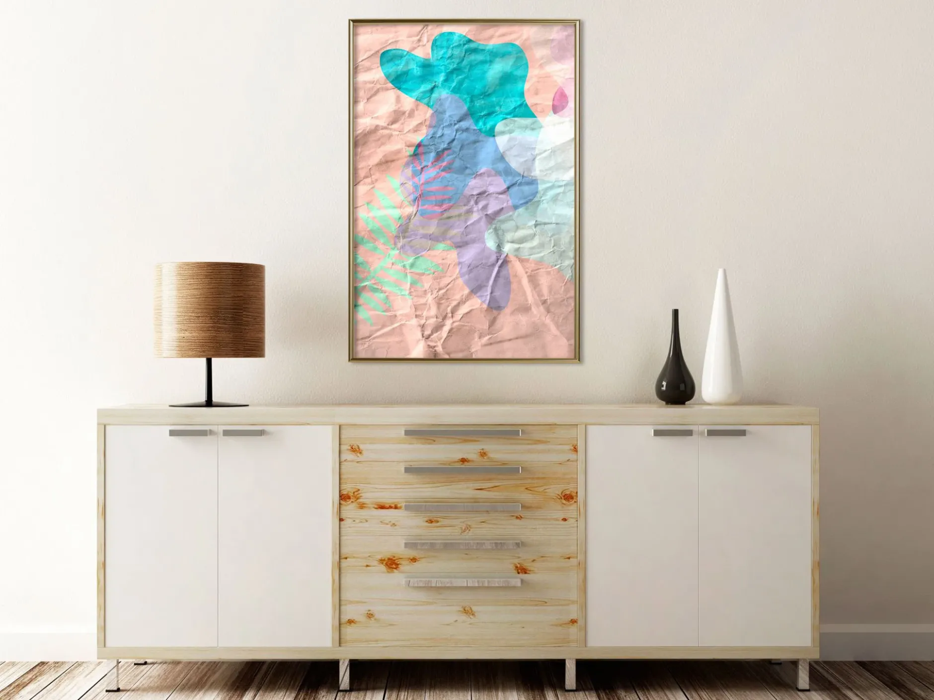Poster 'Colourful Camouflage (Peach)'