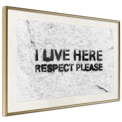 Poster 'I Live Here, Respect Please'