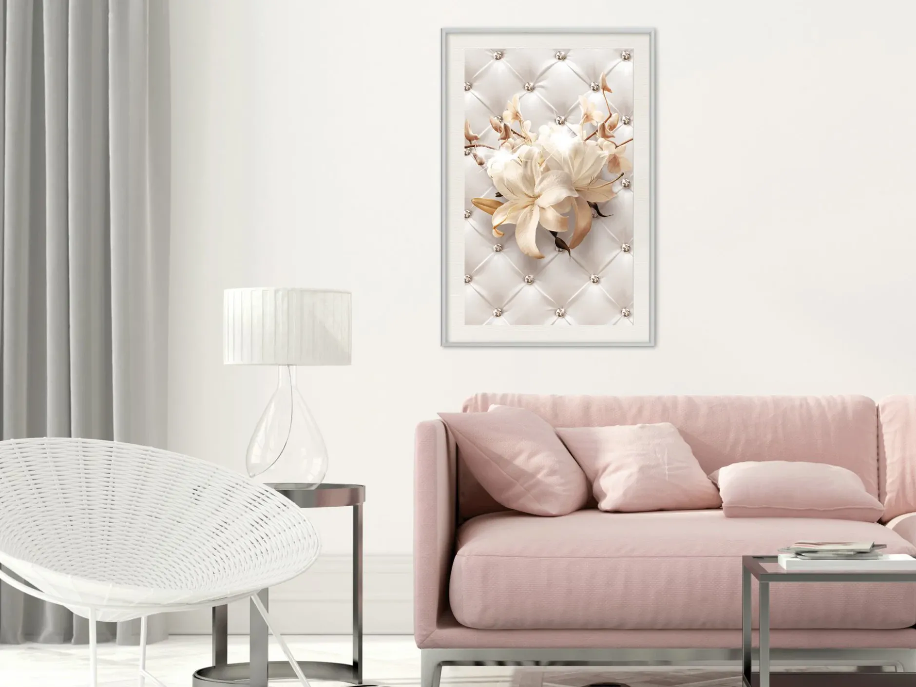 Poster 'Lilies on Leather Upholstery'