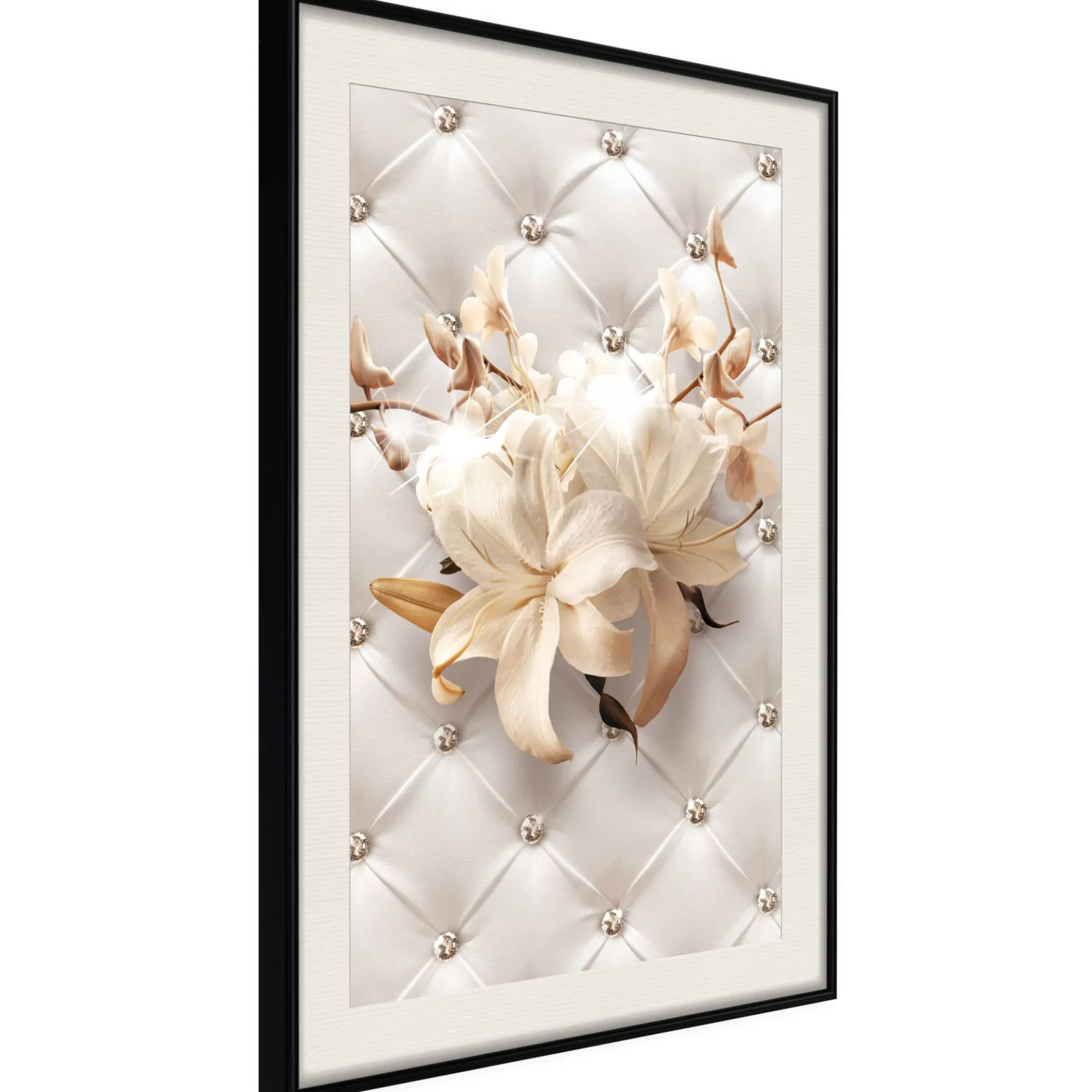 Poster 'Lilies on Leather Upholstery'