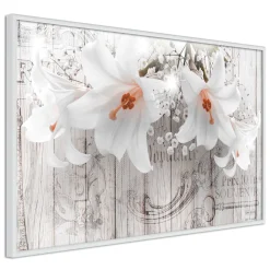 Poster 'Lilies on Wood'