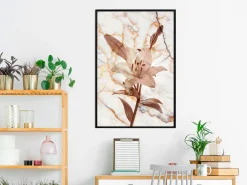 Poster 'Lily on Marble Background'