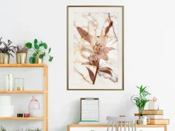 Poster 'Lily on Marble Background'