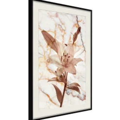 Poster 'Lily on Marble Background'