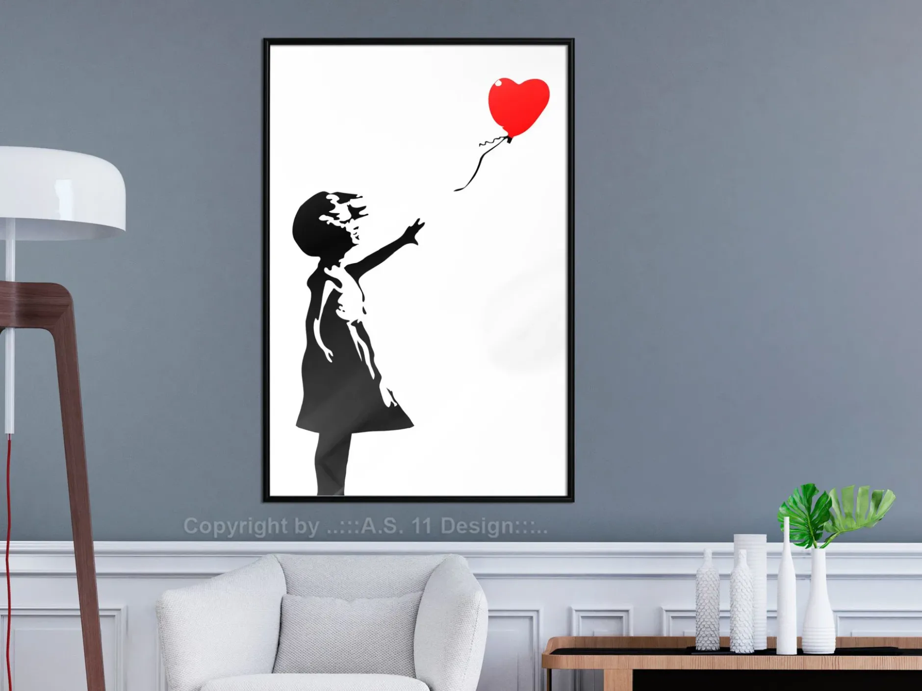 Poster 'Little Girl with a Balloon'