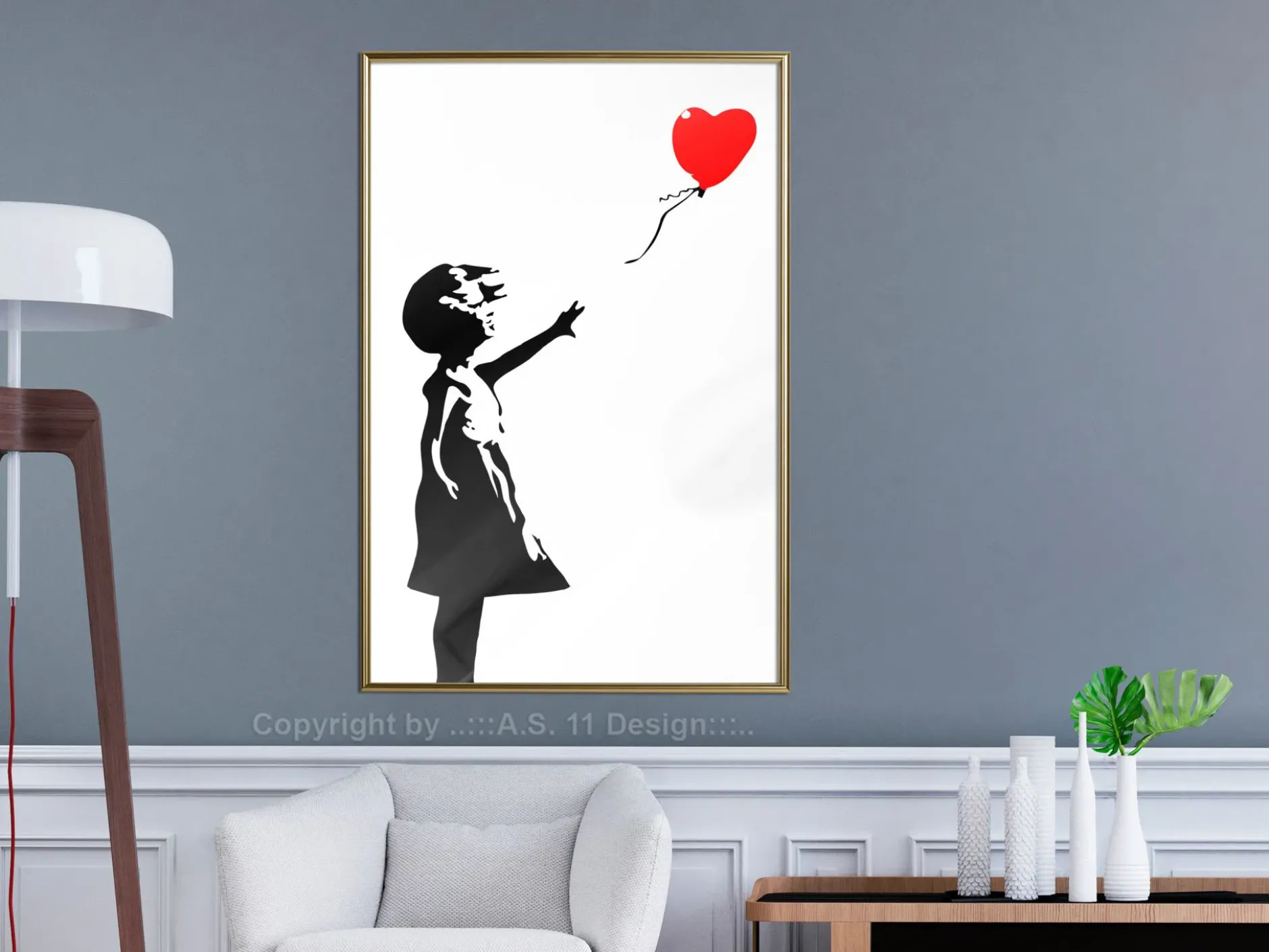 Poster 'Little Girl with a Balloon'