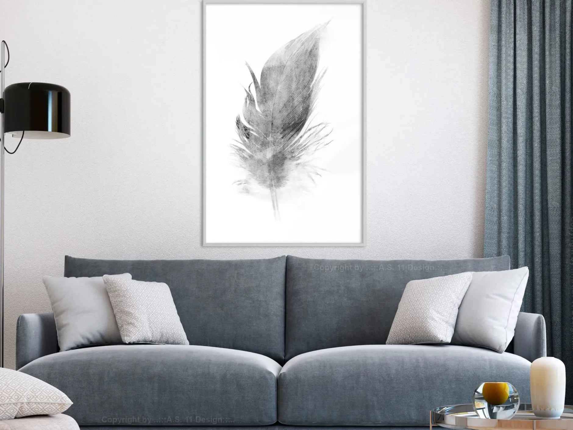 Poster 'Lost Feather (Grey)'