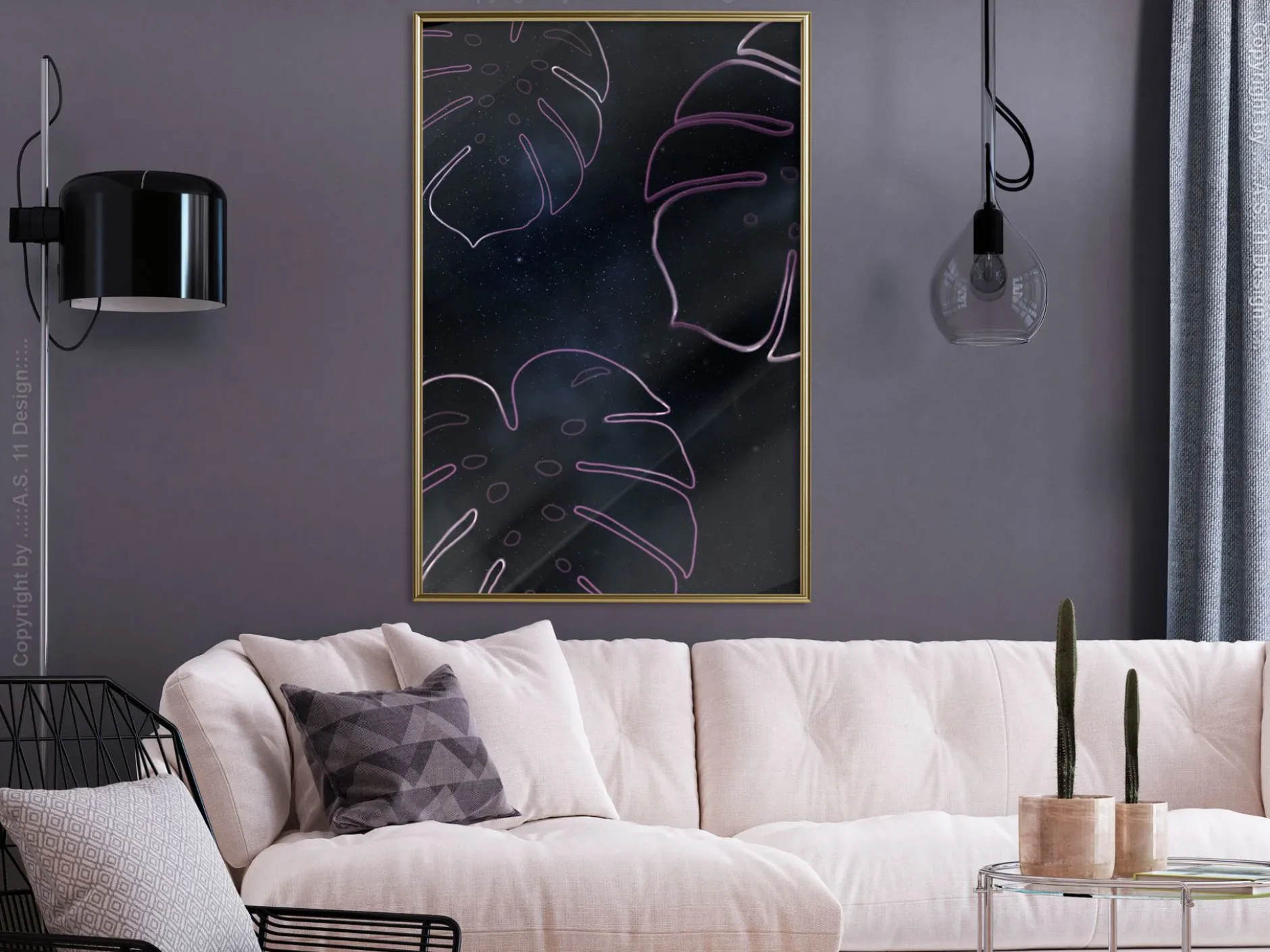 Poster 'Monstera Outline'