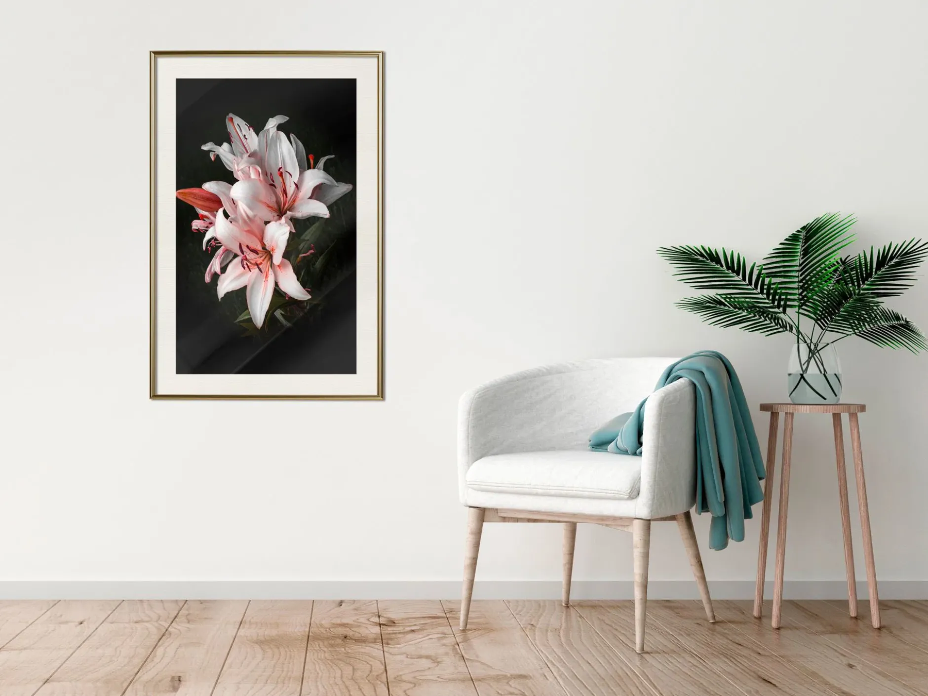 Poster 'Pale Pink Lilies'