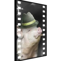 Poster 'Pig with Mustache'