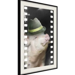 Poster 'Pig with Mustache'