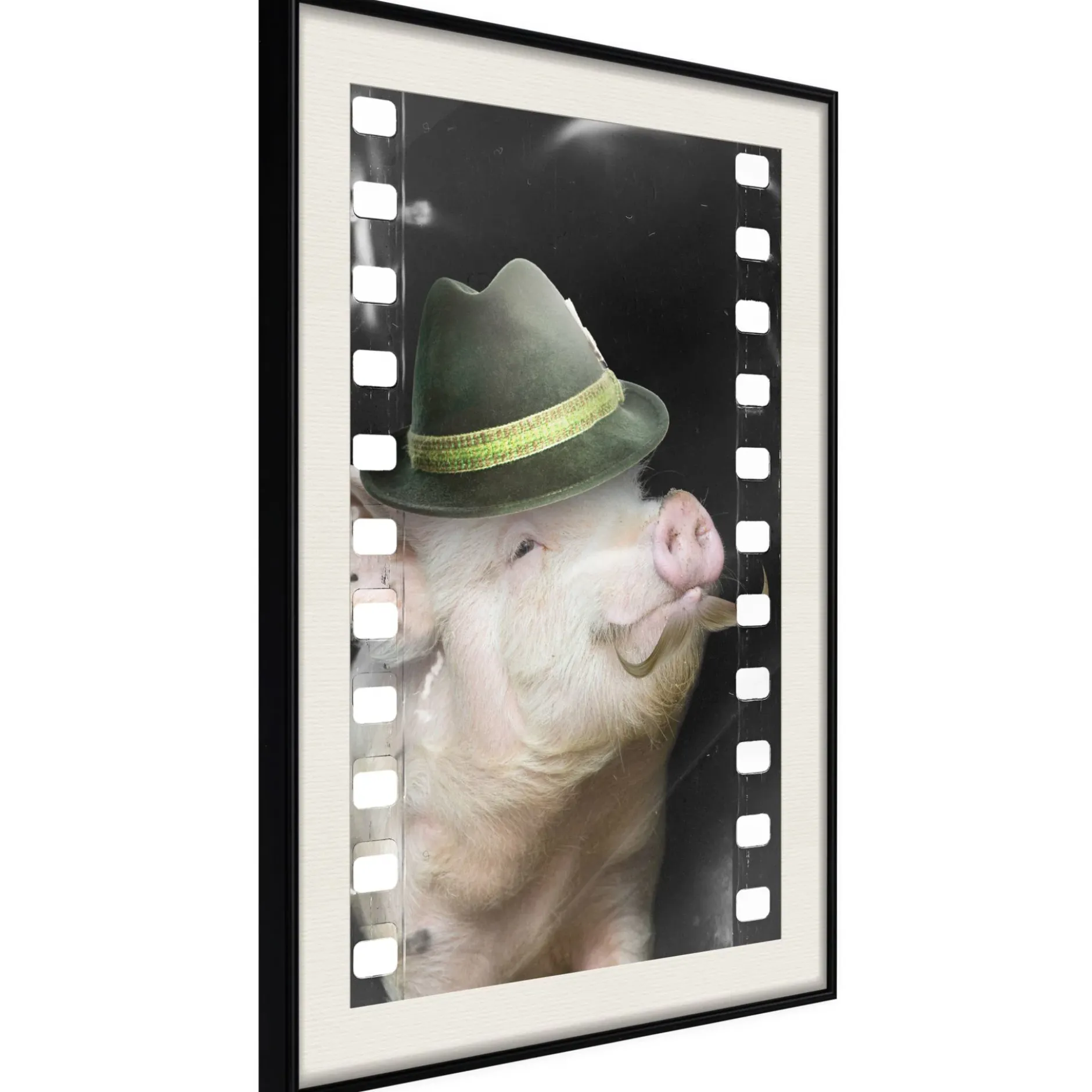 Poster 'Pig with Mustache'