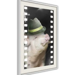 Poster 'Pig with Mustache'