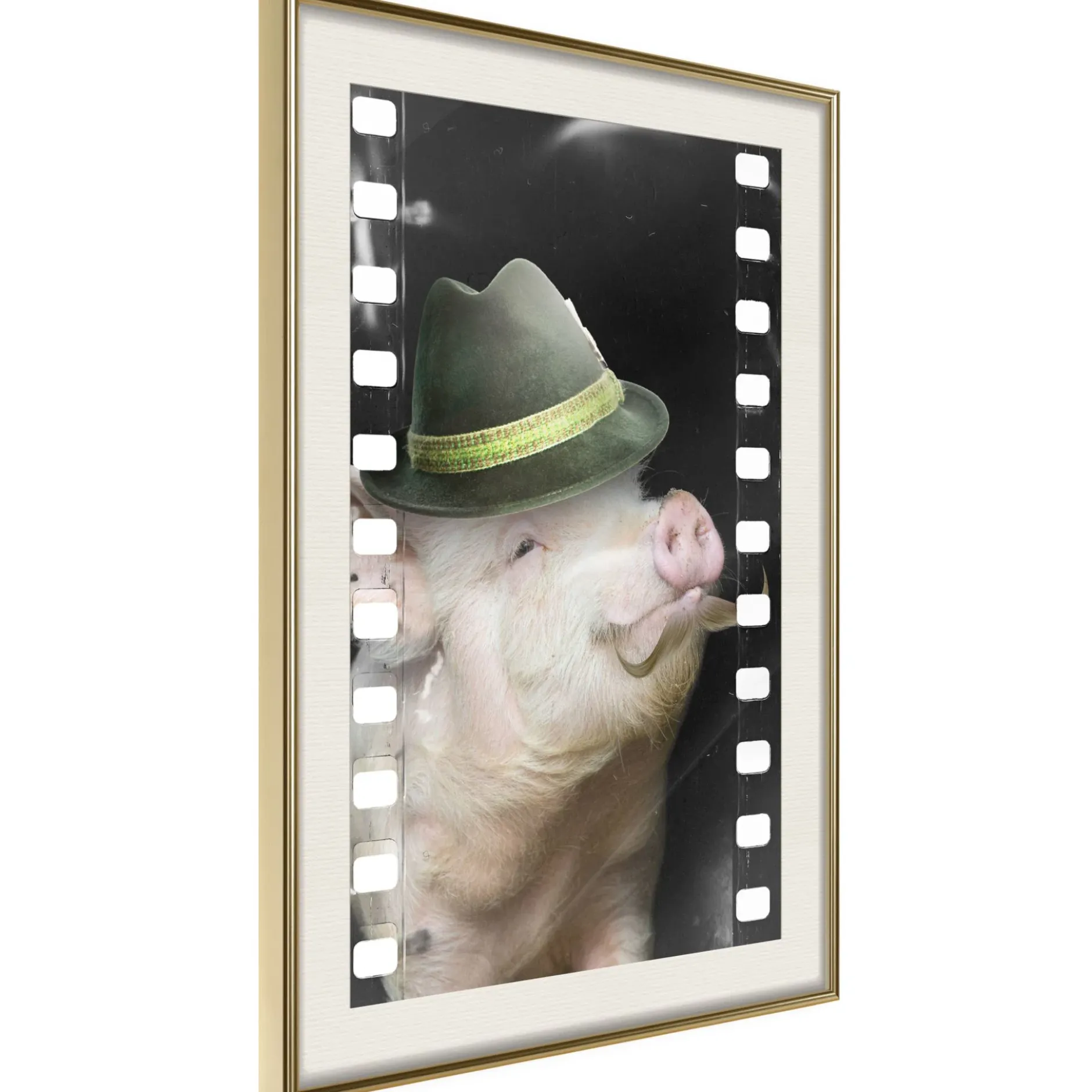 Poster 'Pig with Mustache'
