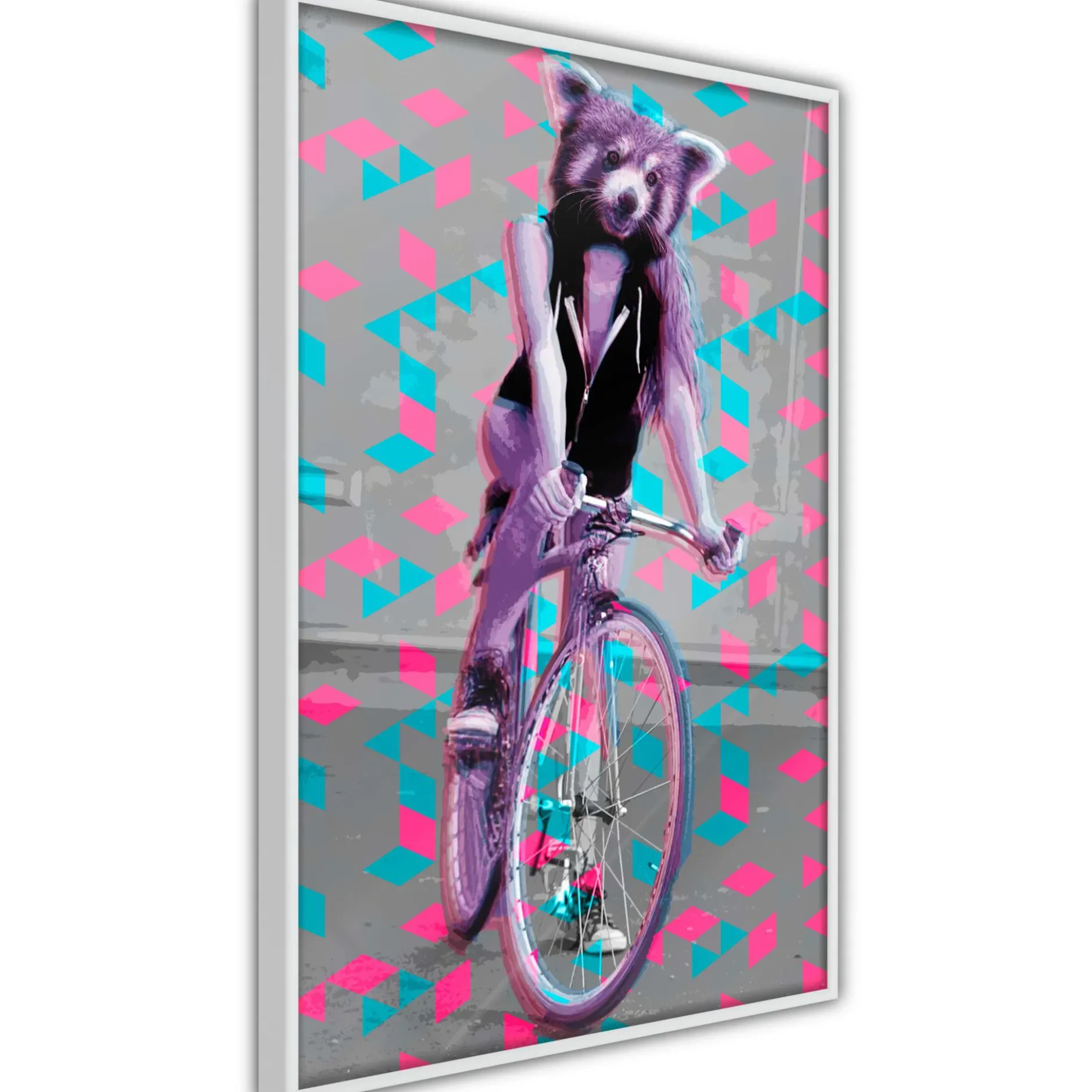 Poster 'Raccoon On The Bike'