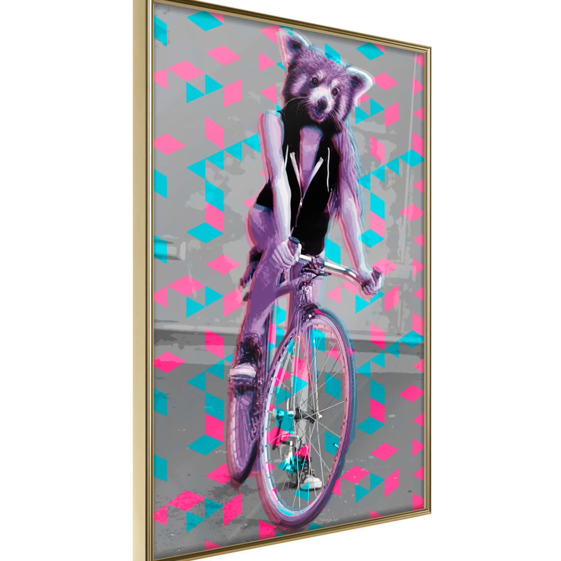 Poster 'Raccoon On The Bike'