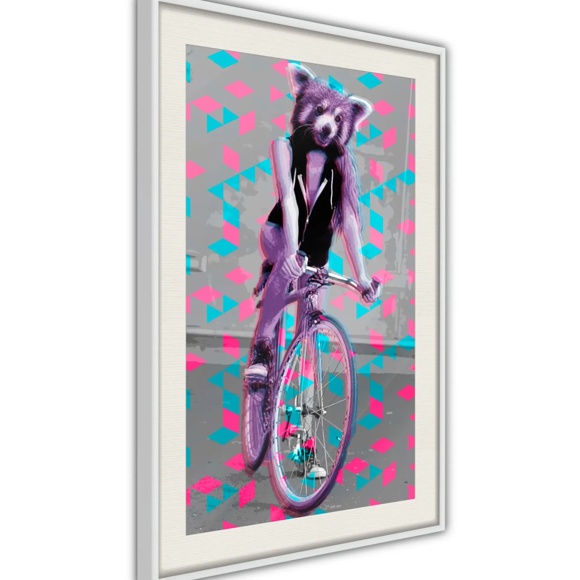 Poster 'Raccoon On The Bike'
