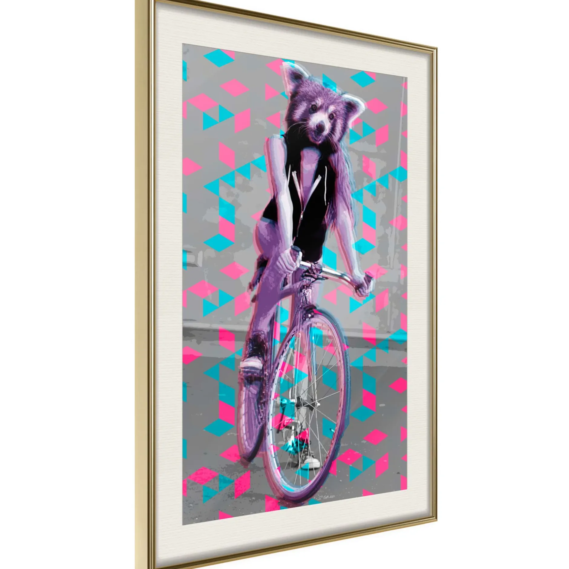 Poster 'Raccoon On The Bike'