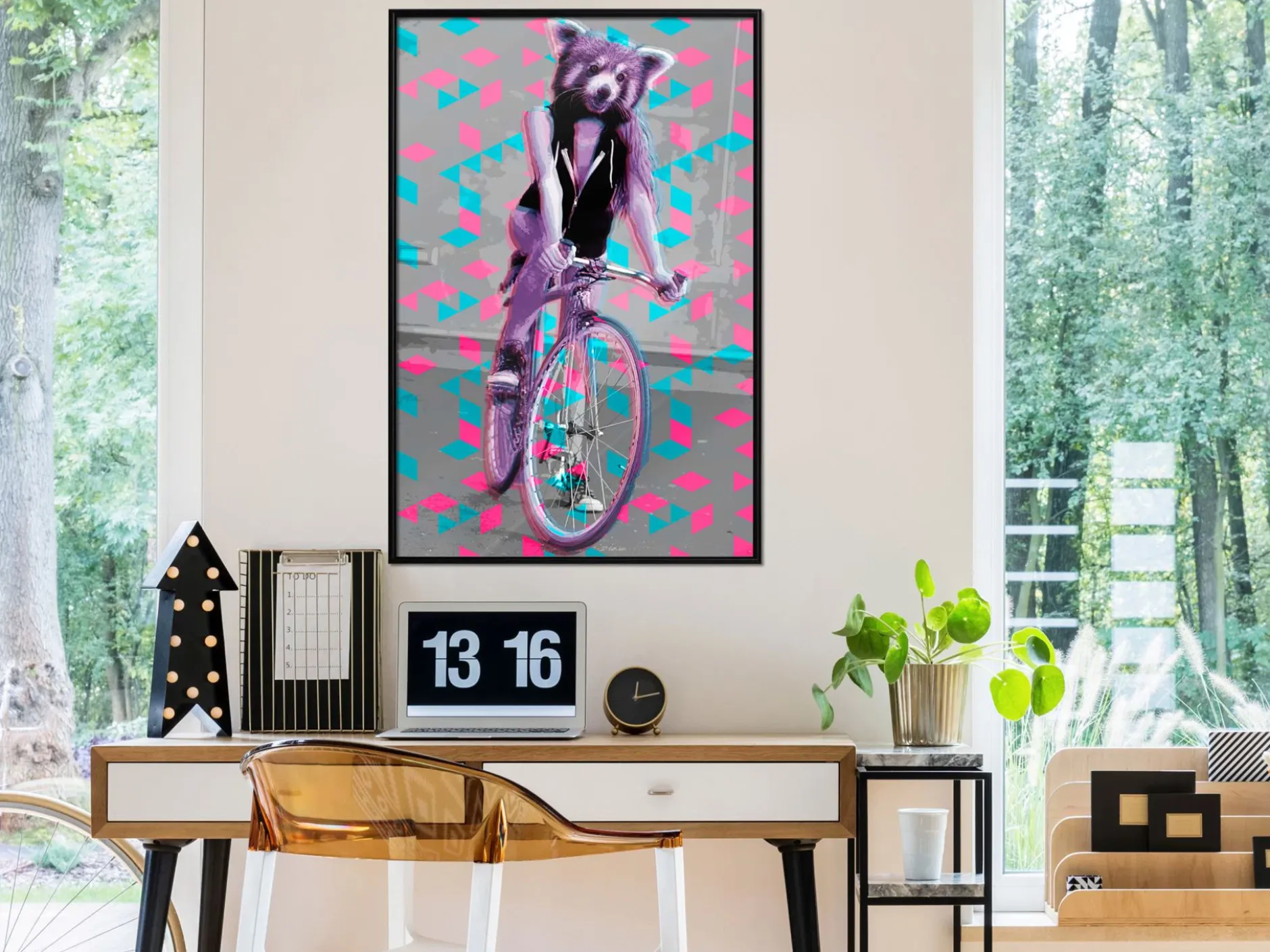 Poster 'Raccoon On The Bike'