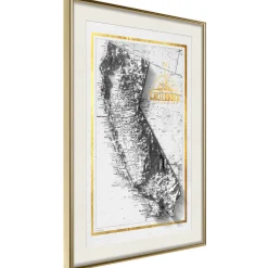 Poster 'Raised Relief Map: California'