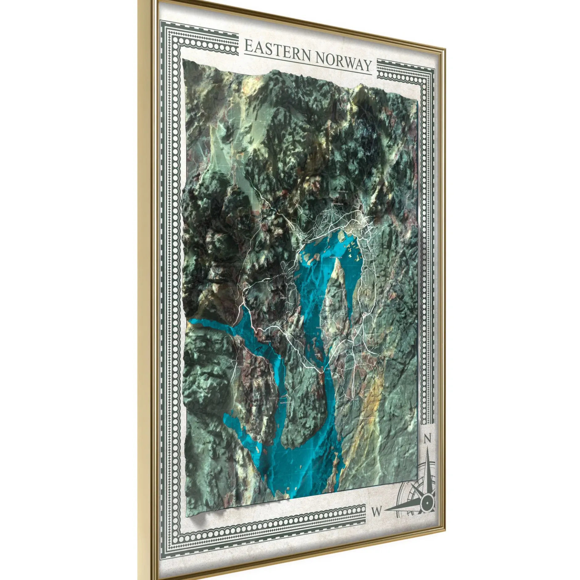 Poster 'Raised Relief Map: Eastern Norway'