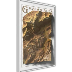 Poster 'Raised Relief Map: Graian Alps'