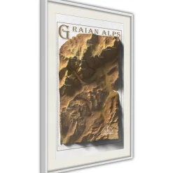 Poster 'Raised Relief Map: Graian Alps'