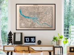 Poster 'Raised Relief Map: Hamburg'