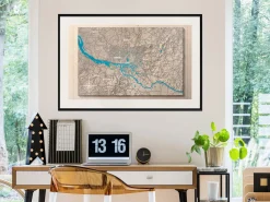 Poster 'Raised Relief Map: Hamburg'