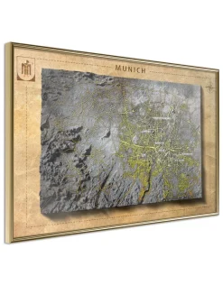 Poster 'Raised Relief Map: Munich'