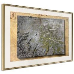 Poster 'Raised Relief Map: Munich'