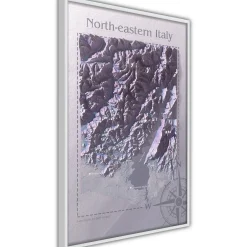 Poster 'Raised Relief Map: North-Eastern Italy'