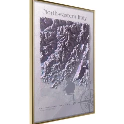Poster 'Raised Relief Map: North-Eastern Italy'