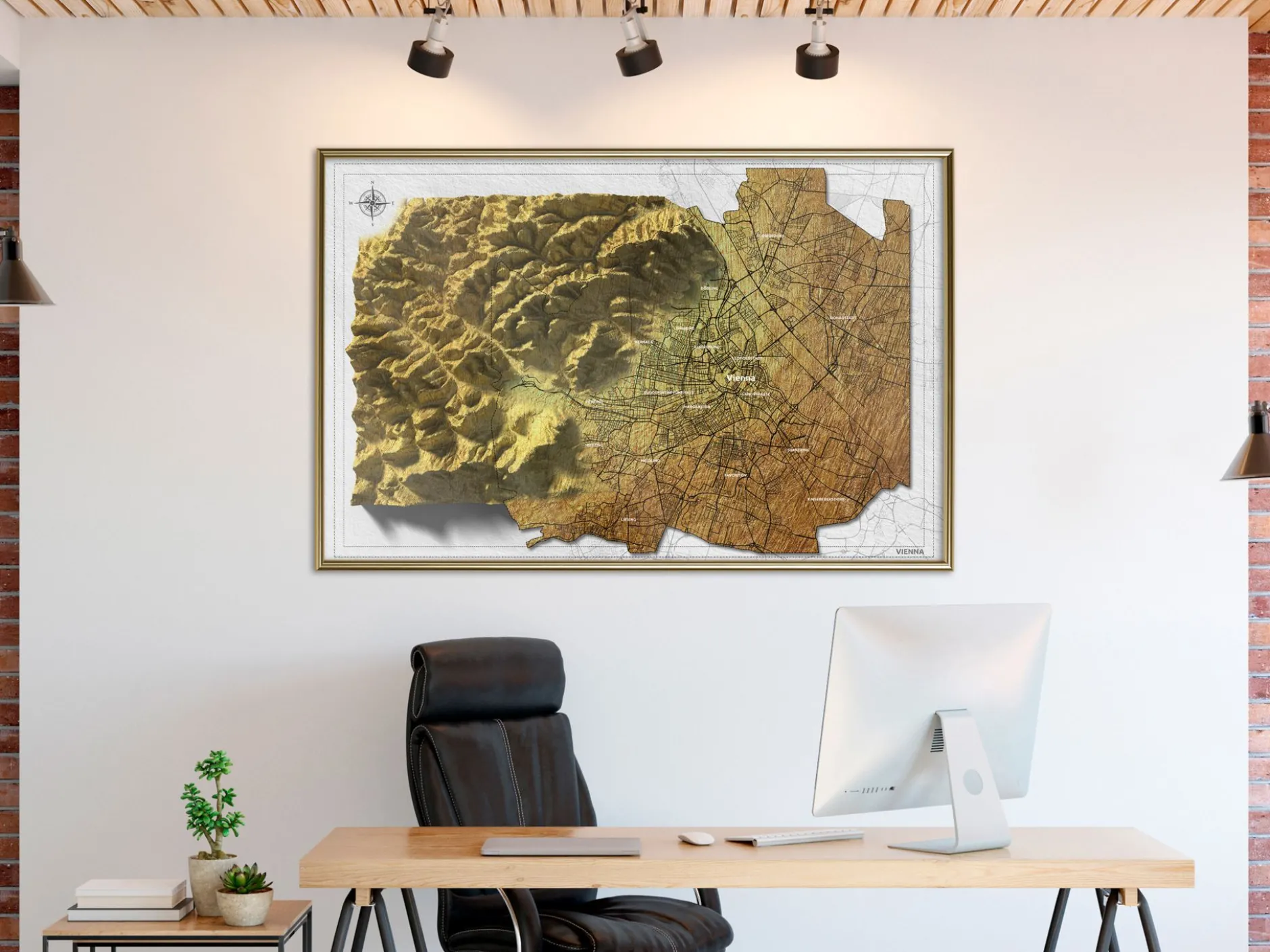 Poster 'Raised Relief Map: Vienna'