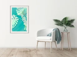 Poster 'Teal Monstera'