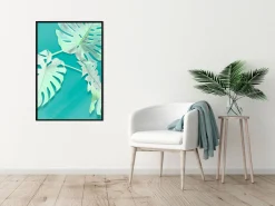 Poster 'Teal Monstera'