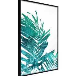 Poster 'Teal Palm on White Background'