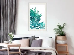 Poster 'Teal Palm on White Background'