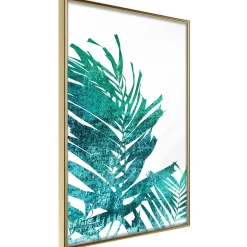 Poster 'Teal Palm on White Background'