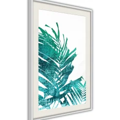 Poster 'Teal Palm on White Background'