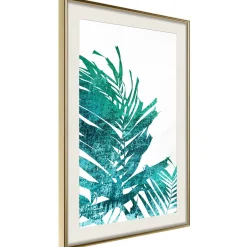 Poster 'Teal Palm on White Background'