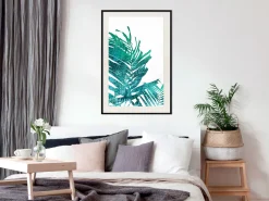 Poster 'Teal Palm on White Background'