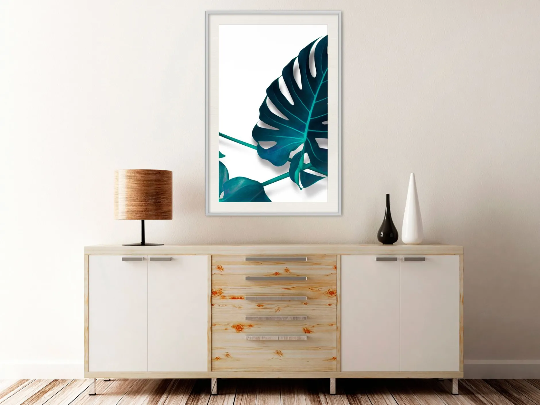 Poster 'Turquoise Monstera I'