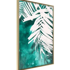 Poster 'White Palm on Teal Background'