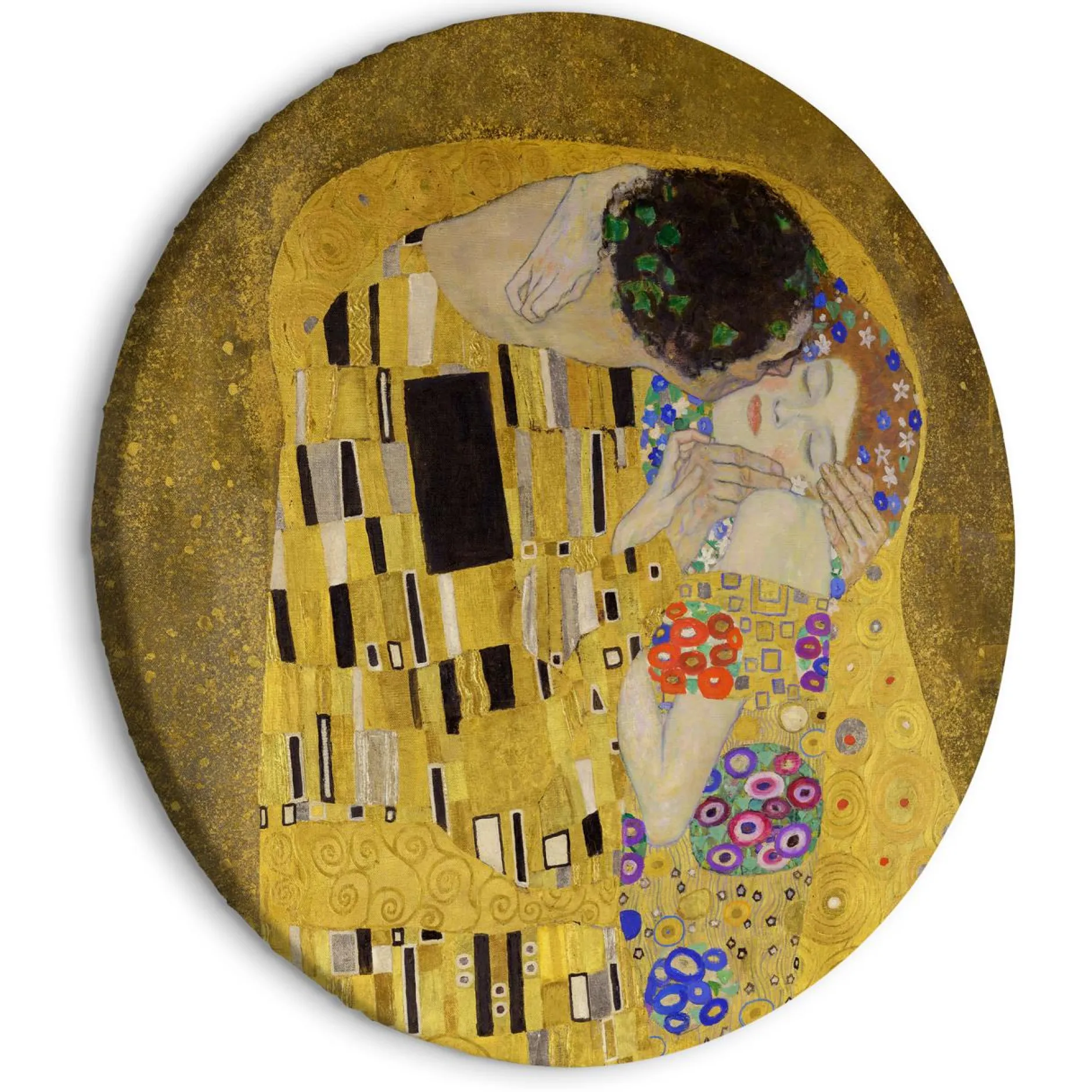 Rundes Bild 'Klimt's The Kiss'