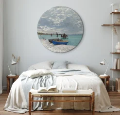 Rundes Bild 'Monet's Beach Boats'