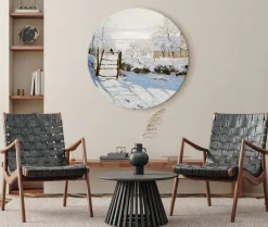 Rundes Bild 'Monet's Winter Magpie'