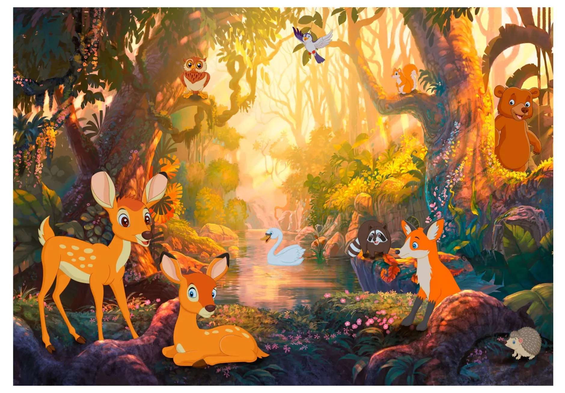 Selbstklebende Tapete 'Animals in the Forest'